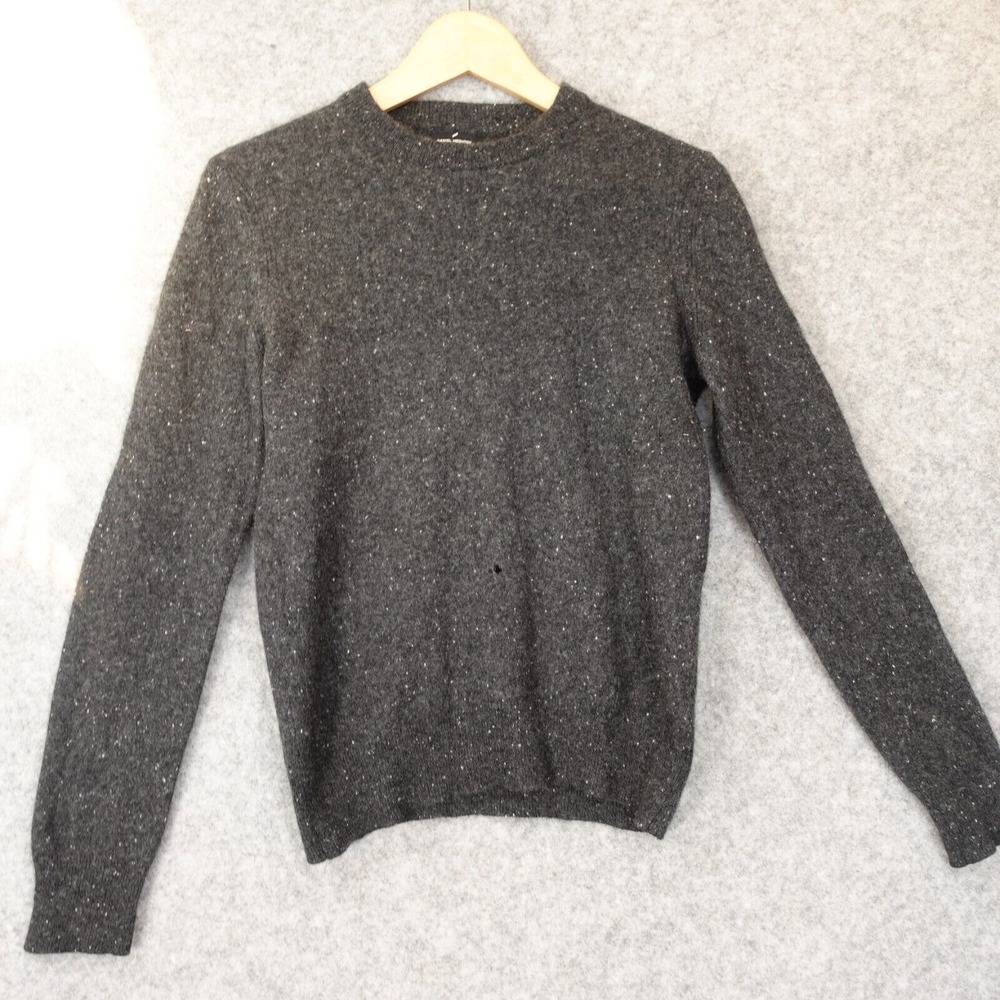Fuzzy Cashmere Sweater Womens DANIEL HECHTER Paris XS Charcoal Speckled Corpcore